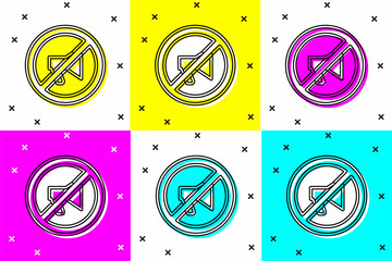 Sticker - Set Censored stamp icon isolated on color background. Vector