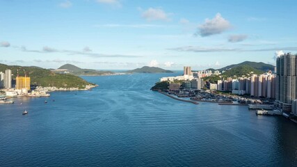 Canvas Print - Top view of Hong Kong Timelapse