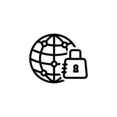 Canvas Print - Web internet security lock icon