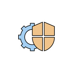 Sticker - Security settings lock icon vector