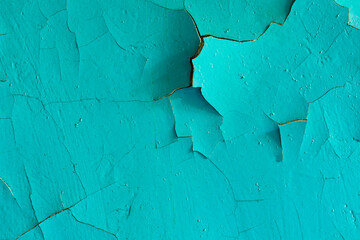 Poster - concrete wall with blue paint in the cracks. background for design. grunge texture