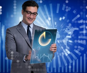 Wall Mural - Young businessman in data mining concept