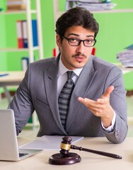 Young handsome lawyer working in the office