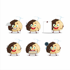 Wall Mural - Cartoon character of truffle with various chef emoticons