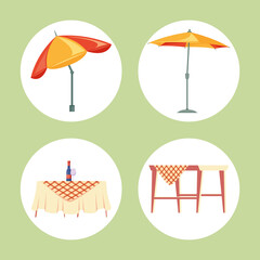 Sticker - backyard and picnic icons