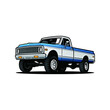 american retro truck isolated vector, good for illustration or logo design
