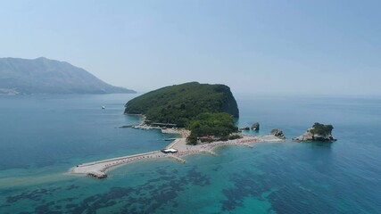 Wall Mural - Aerial View of Saint Nicholas island in Montenegro.