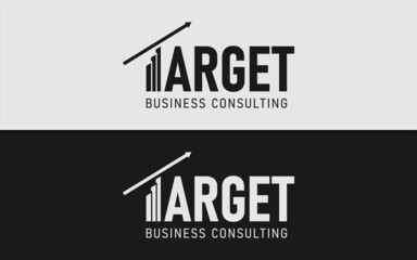 Poster - Abstract Business Logotype with Target Statistic and Arrow as the Letter T. Minimalist Logotype Logo Design.