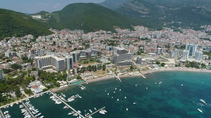 Wall Mural - Aerial View of Old Budva in Montenegro.