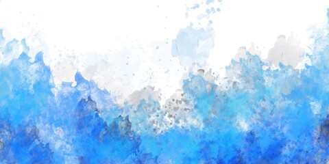 Poster - Blue watercolor background