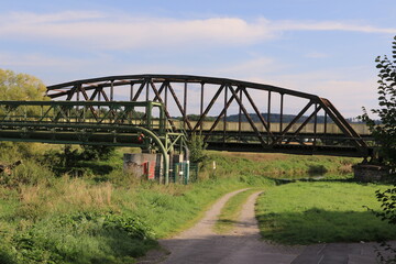 Poster - Alte Eisenbahnbrücke am Ruhrtalradweg bei Schwerte im Kreis Unna