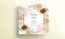 Beautiful Autumn Flower Wedding Invitation Card