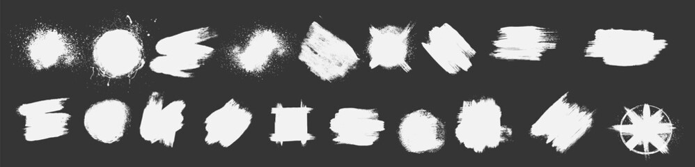 Poster - A set of brushstrokes. A collection of vector black lines, for grunge design and decor, isolated on a white background.