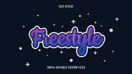 Colorful Freestyle Fully Editable Text Effect Design In Dark Background