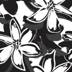 Poster - Floral Brush strokes Seamless Pattern Background