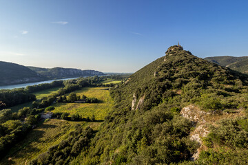 Wall Mural - The statue of Saint Michael dominates the Rhone Valley, Viviers, France