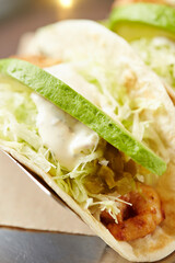 Poster - chicken wrap sandwich with salad