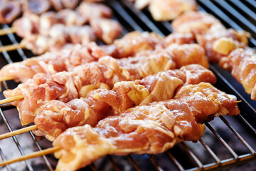 Poster - Chicken skewers on the grill 