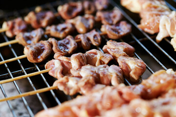 Poster - Chicken skewers on the grill 