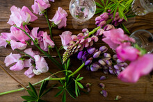 Pink Flowers On Table