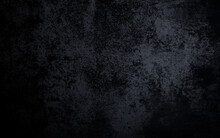 Scary Dark Walls, Slightly Light Black Concrete Cement Texture For Background