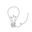 © elialady - Light Bulb in Continuous Line Drawing. Sketchy idea Concept. Outline Simple Artwork with Editable Stroke. Vector Illustration.