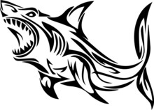 Shark Tattoo Tribal Stylised Fish Ideal For Tattoo Or Logo Design