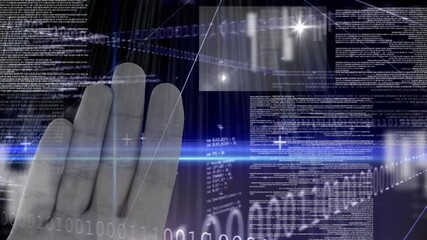 Poster - Animation of hand over data processing and binary coding