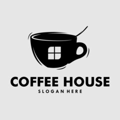 Canvas Print - coffee house logo design template