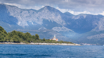 Sticker - Closeup shot of a lighthouse on the island in Croatia