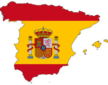 Map With Flag Spain
