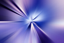 Abstract Radial Zoom Blur Surface   In  Blue And Lilac Tones. Bright Glowing Blue Lilac Background With Radial, Radiating, Converging Lines.