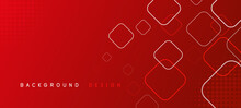 Modern Red Squares Design Background. Can Be Use For Business Corporate Presentation Background And Futuristic Technology Concept.