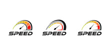 Speedometer, Speed Rpm Logo Icon Design Collection