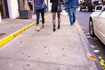 Poster - New Yorkers walking in Little Italy, New York City