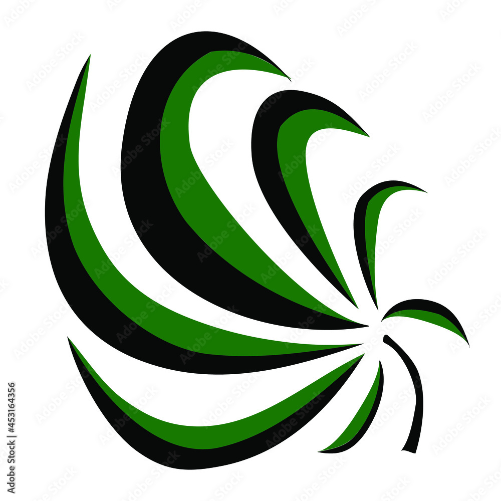 Vector logo with swirling cannabis leaves. Stylized hemp for the emblem ...