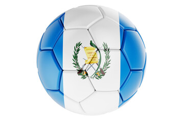 Soccer ball or football ball with Guatemalan flag, 3D rendering