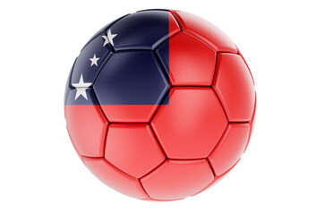 Wall Mural - Soccer ball or football ball with Samoan flag, 3D rendering