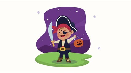 Sticker - child disguised as pirate character