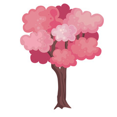 Sticker - pink color tree