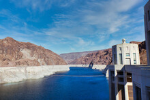 View Of The Colorado River, Taken From Atop Of The Hoover Dam, Nevada, USA