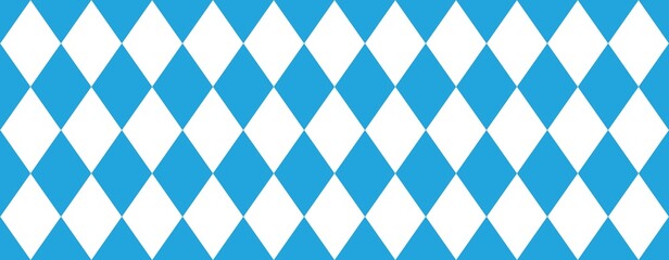 Bavarian Oktoberfest seamless pattern with blue and white rhombus Flag of Bavaria Oktoberfest blue checkered background Wallpaper Vector old diamonds background with cracks and dust