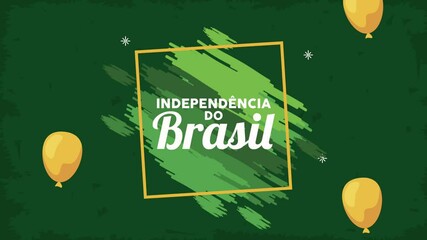 Sticker - independence brazil lettering with balloons helium