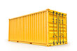 © kirill_makarov - Yellow cargo container isolated on white background. 3D rendering.