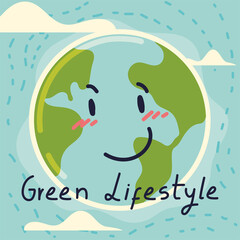 cartoon planet green lifestyle
