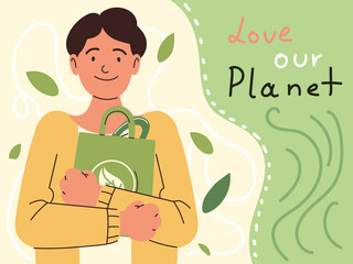 Sticker - love our planet card