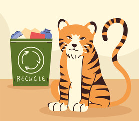 Wall Mural - save the wild and recycling