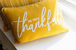 © Creative Flame - Yellow Pillow Decor With Thankful And Positive Message