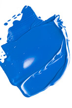 Cobalt Blue Beauty Cosmetic Texture Isolated On White Background, Smudged Makeup Smear Or Cosmetics Product Smudge, Paint Brush Strokes.