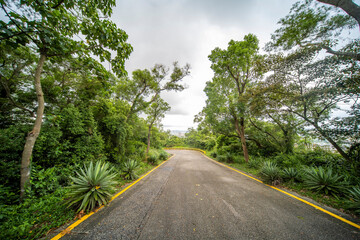 Concrete road up the hill